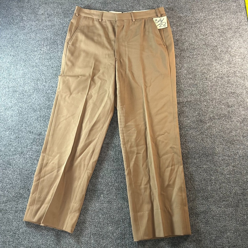 Vintage I. Magnin Dress Pants Mens 34x28 Brown Tailored Fit Formal Straight Leg